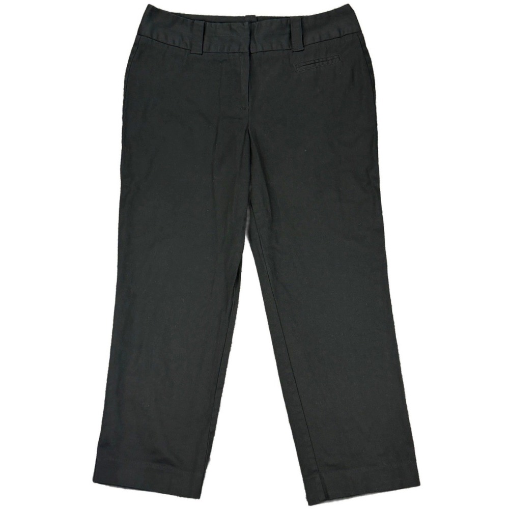 Larry Levine Petite Women's 10P Black Cropped Straight Leg Stretch Dress Pants